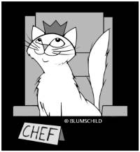 Chefkatze Charlie - To Kitty with Love - Blumschild
